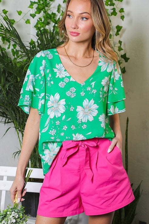 Pink Waste Tied Shorts