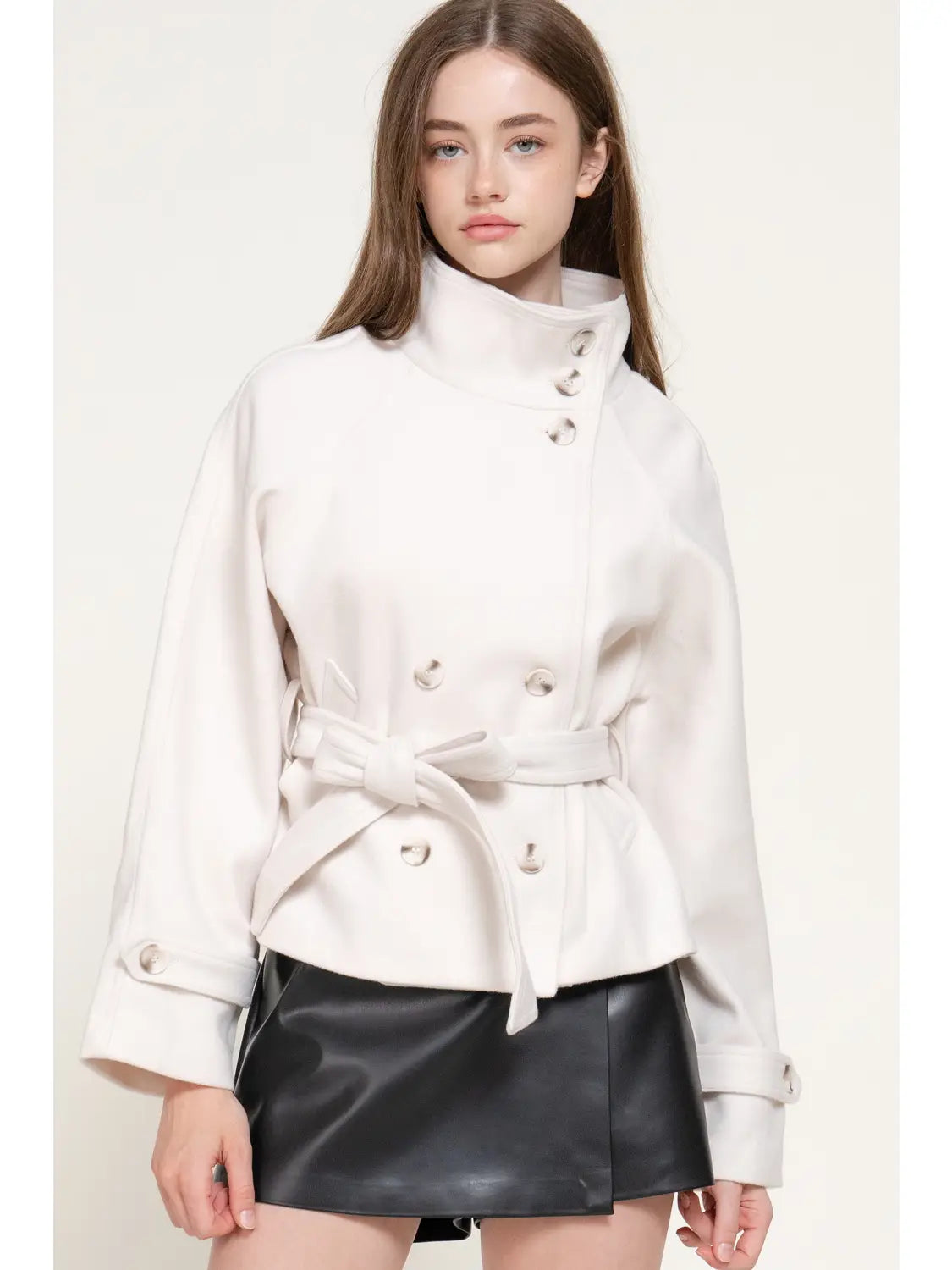 Ivory Felt Crop Jacket