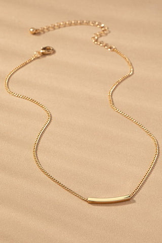 Tube Bar Necklace in Gold