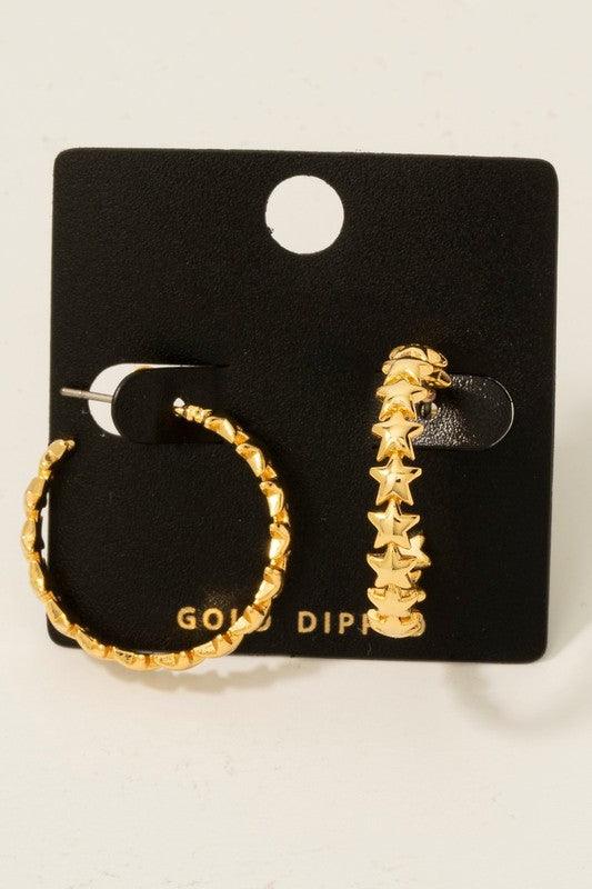 Row of Stars Hoop Earrings (FINAL SALE ITEM)
