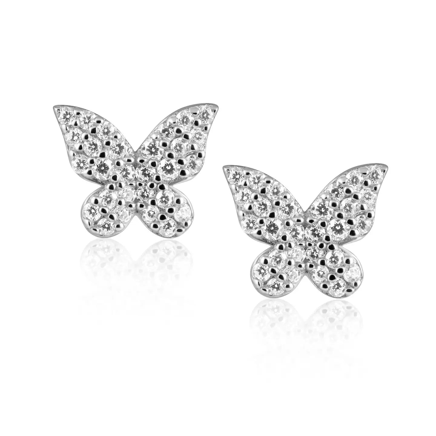 Silver Butterfly Stud Earrings