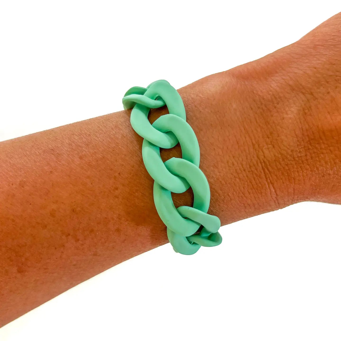 Matte Turquoise Chain Bracelet