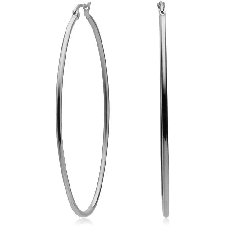 Silver Oval Hoops