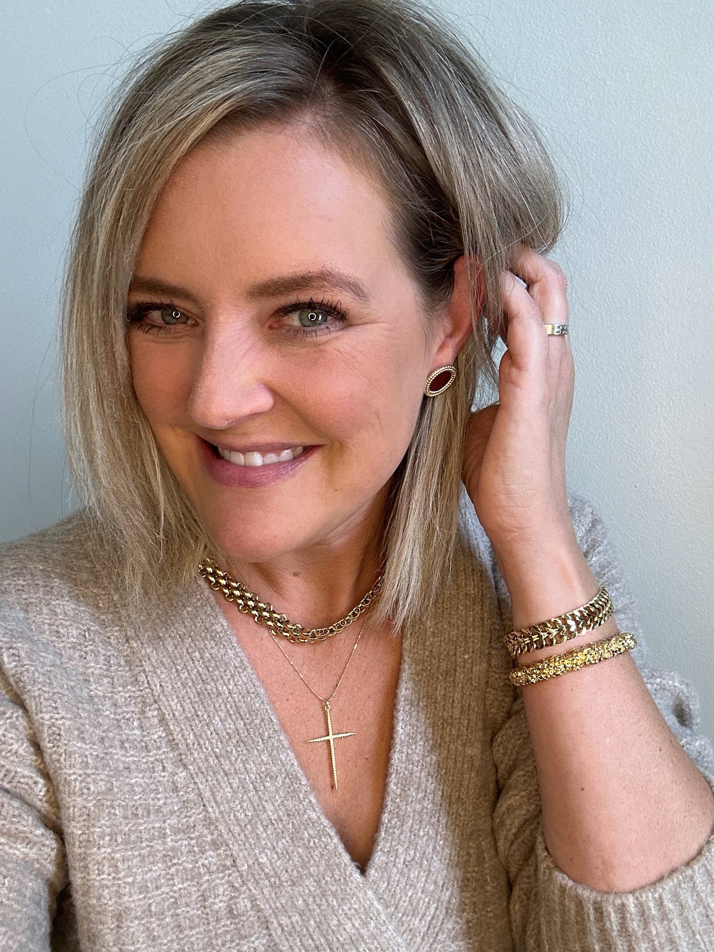 Maroon Rounds Earring