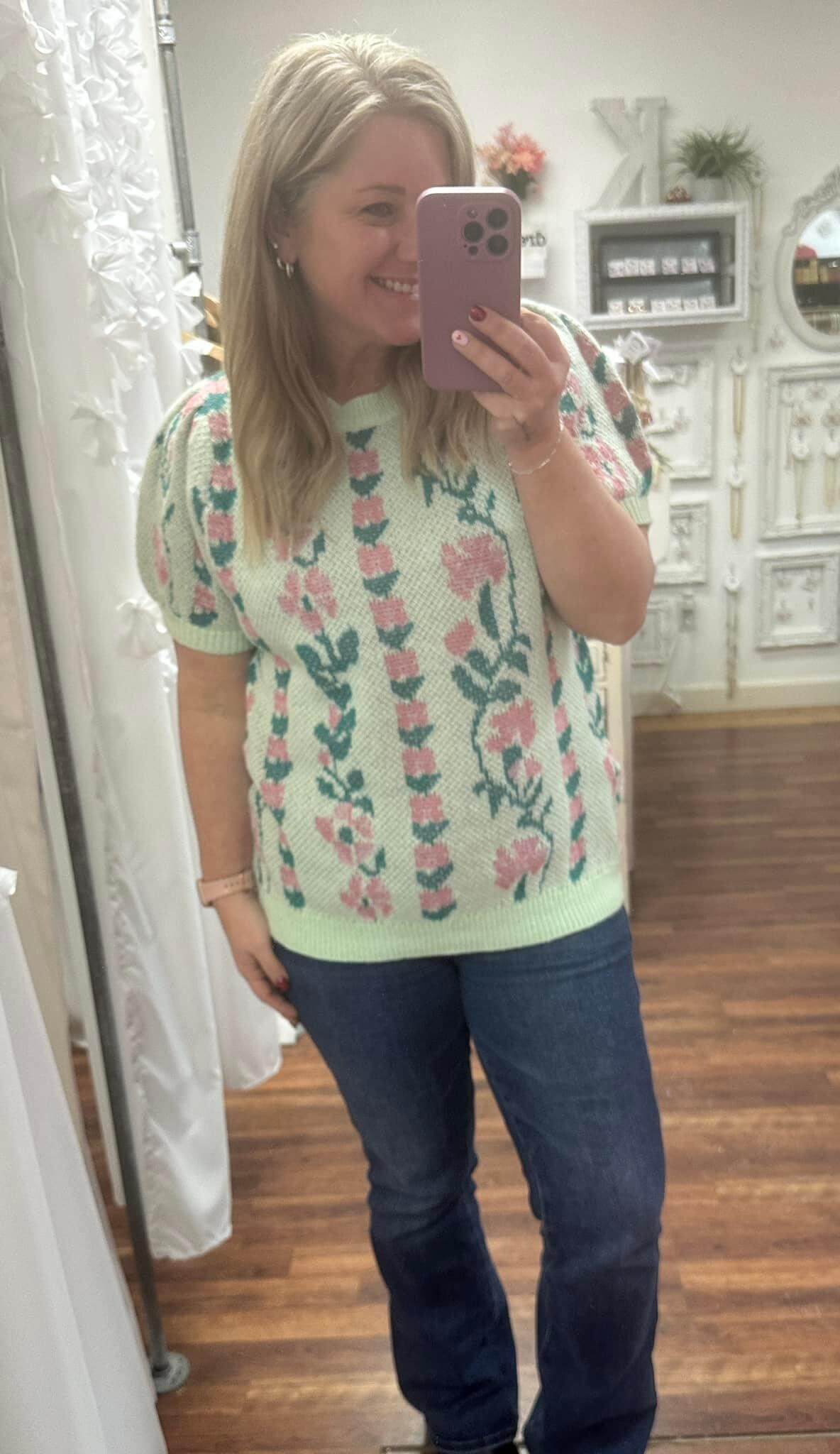 Mint Sweater Top (FINAL SALE ITEM)