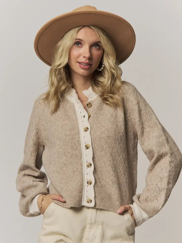 Scallop Trim Cardigan