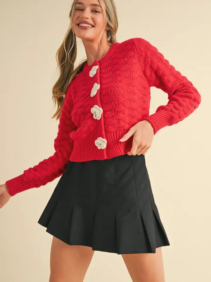 Flower Button Sweater