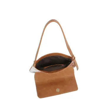 Cow Print Horsebit Flap Shoulder Bag