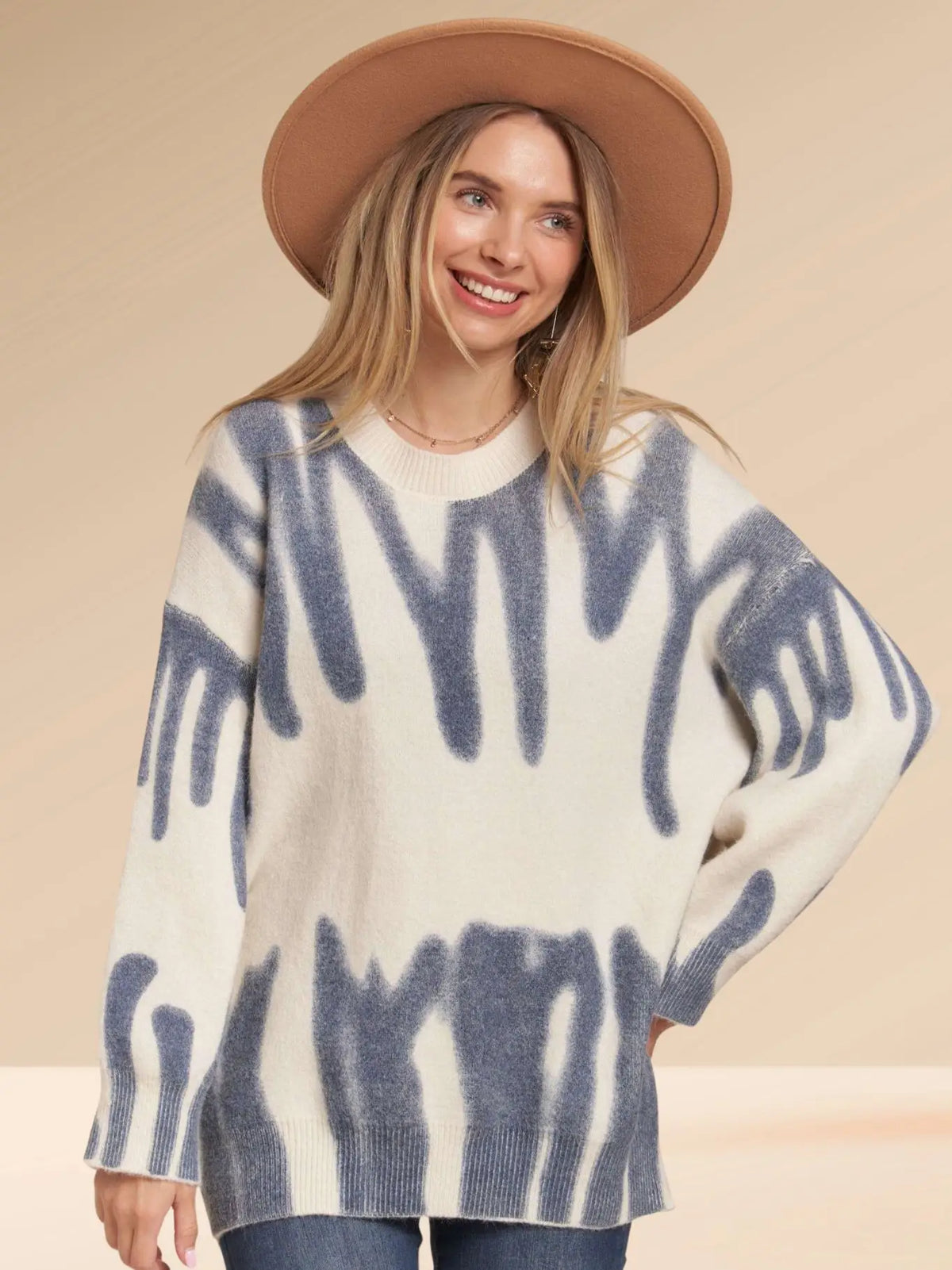 Blue Graffiti Sweater