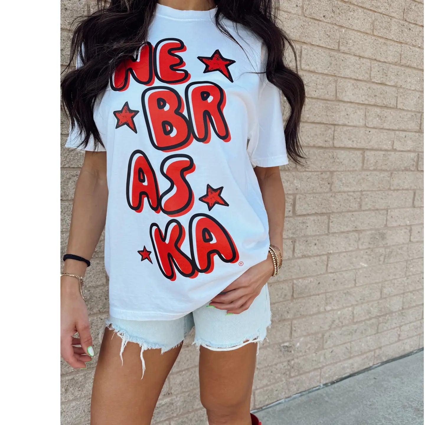 Nebraska Bubble Letter Tee
