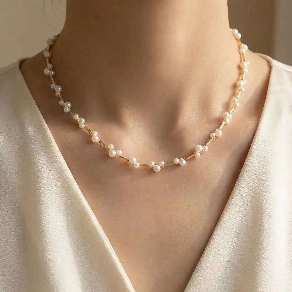 Pearl Cluster Necklace