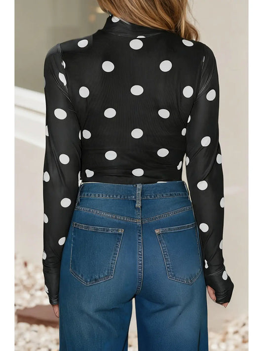 Polka Dot Sheer Bodysuit