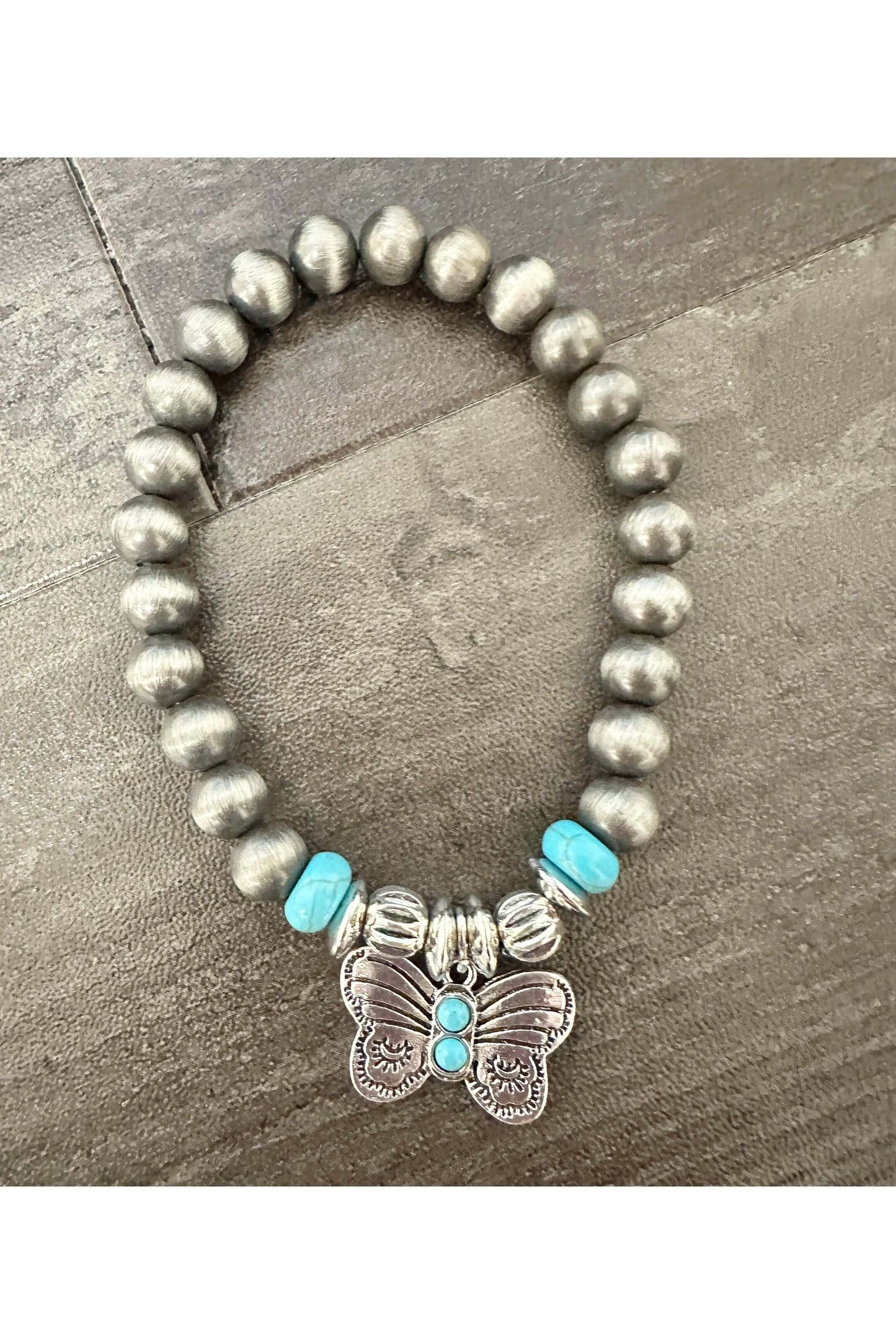 Beaded Western Butterfly Bracelet Silver Accessories Jewelry