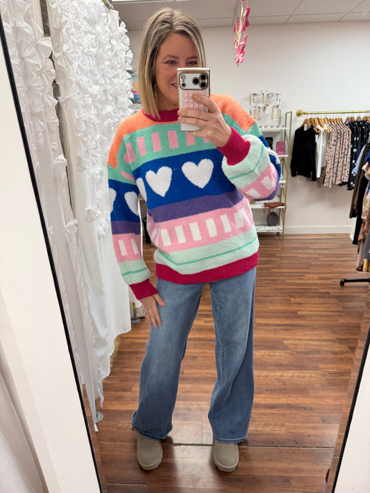 Fuzzy Heart Sweater