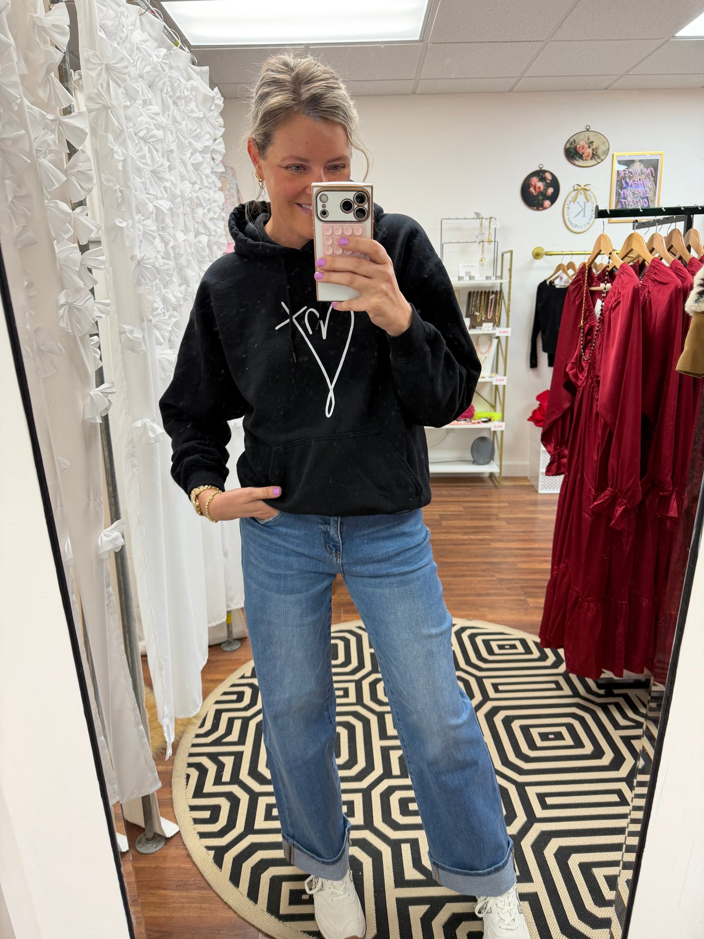 Cuff Wide Leg Zenana Jean