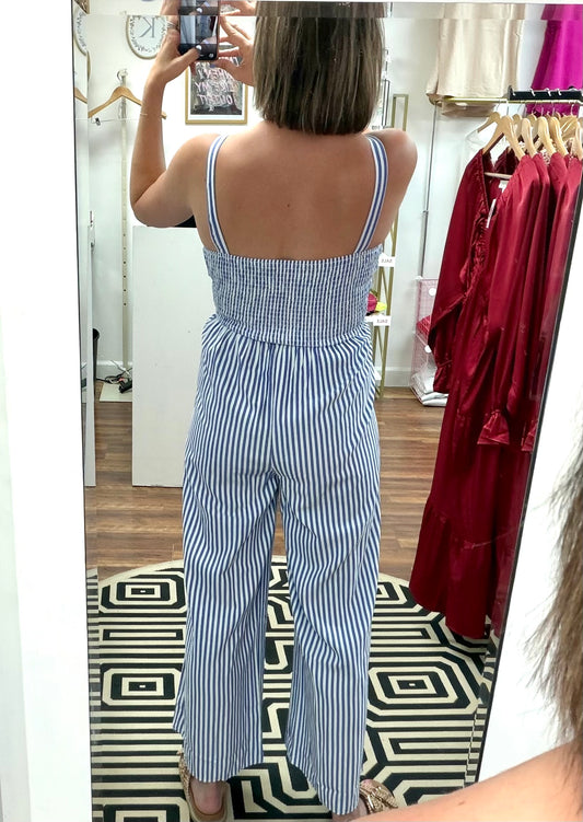 Stripe Cutout Jumpsuit