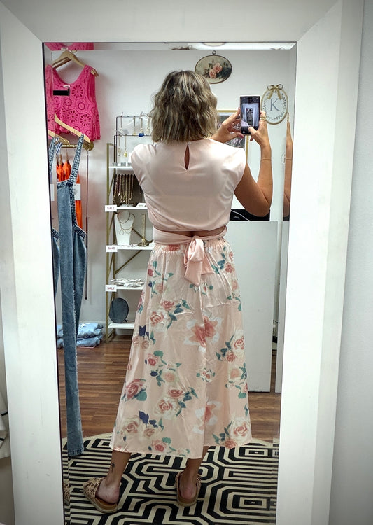Pink 2 Piece Skirt Set