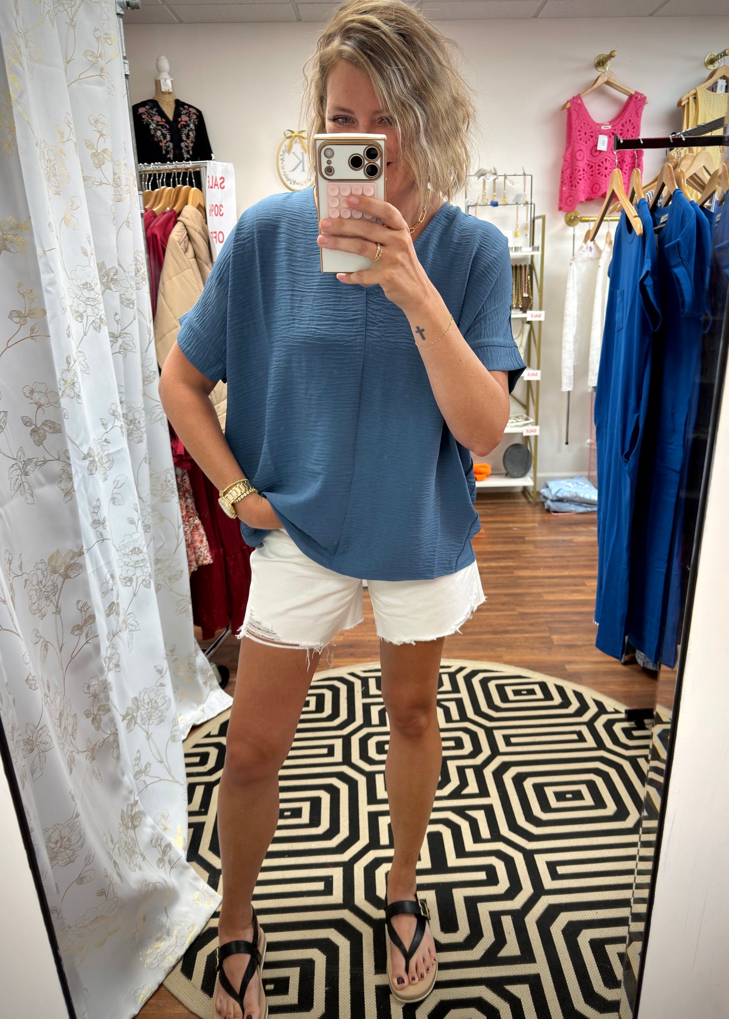 Dust Blue Dolman Top