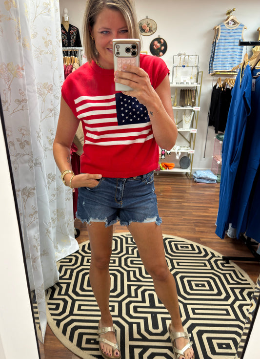Raw Hem Distressed Jean Short