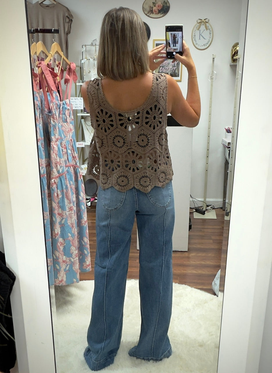 Judy Blue High-Waisted Liza Wide Leg Palazzo Jeans