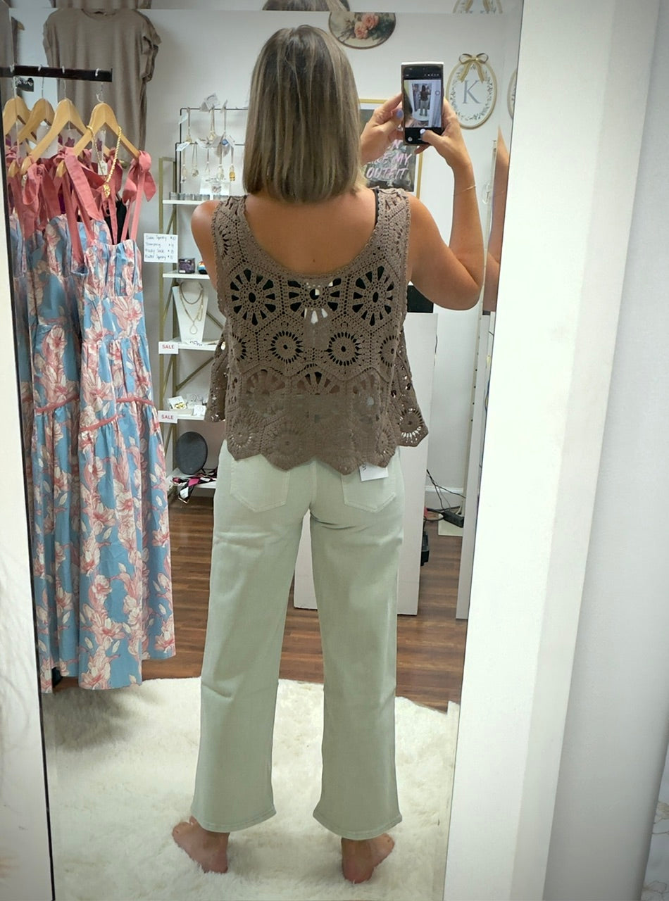 Vervet Low Rise Sage Green Jeans