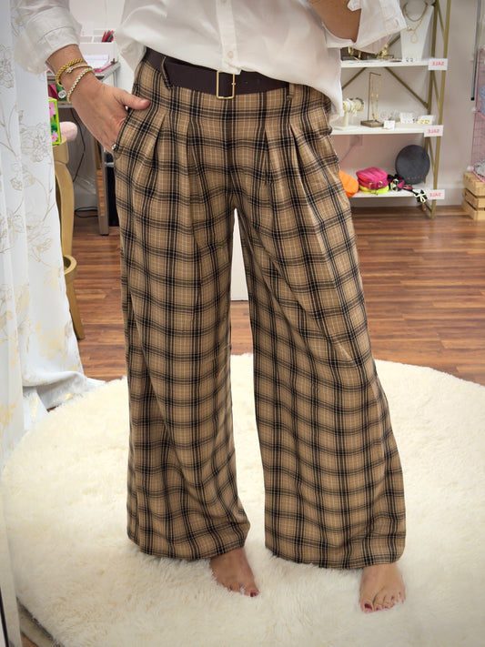 Pleated Belted Pants