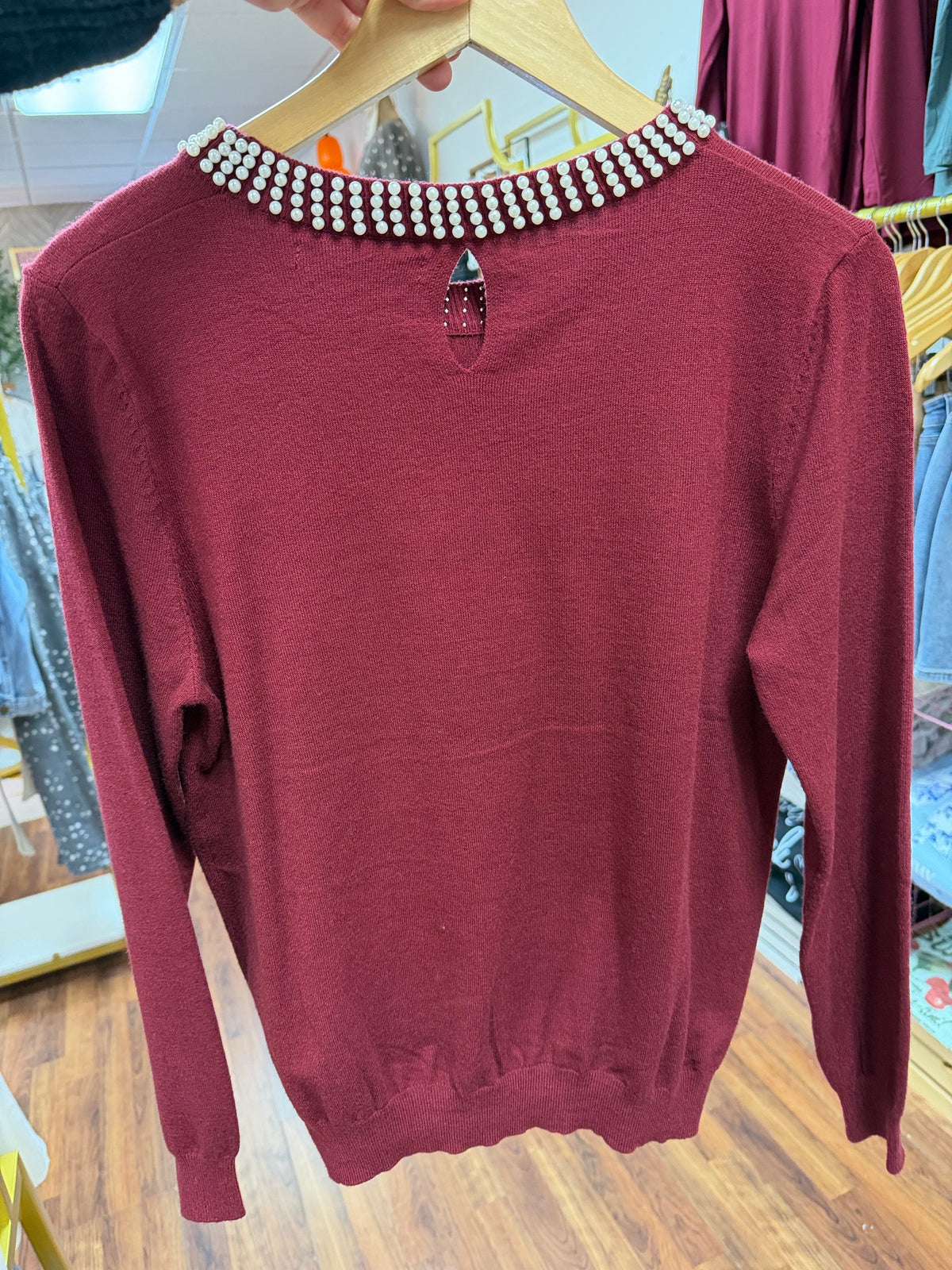 Pearl Burgundy Sweater