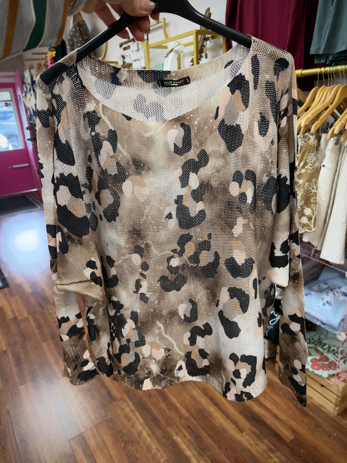 Leopard Mesh Top