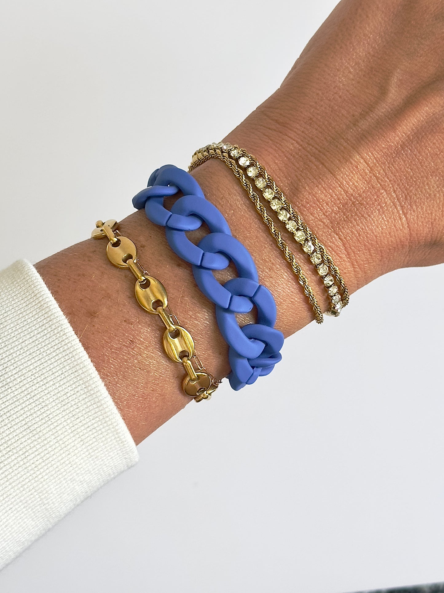 Matte Blue Chain Bracelet