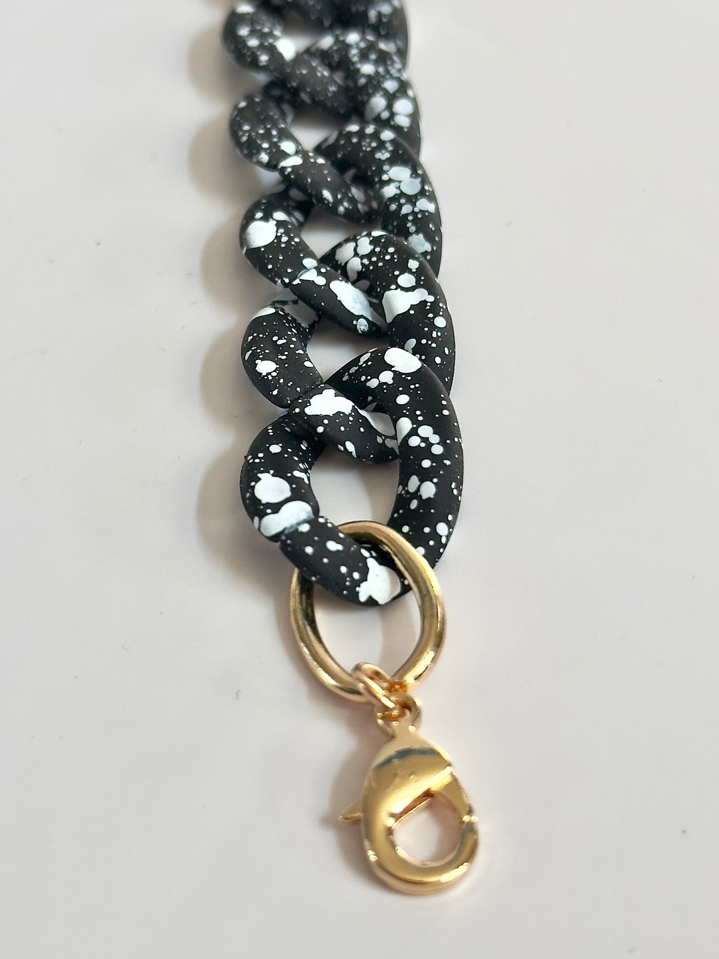 Matte BlackWhite Chain Bracelet