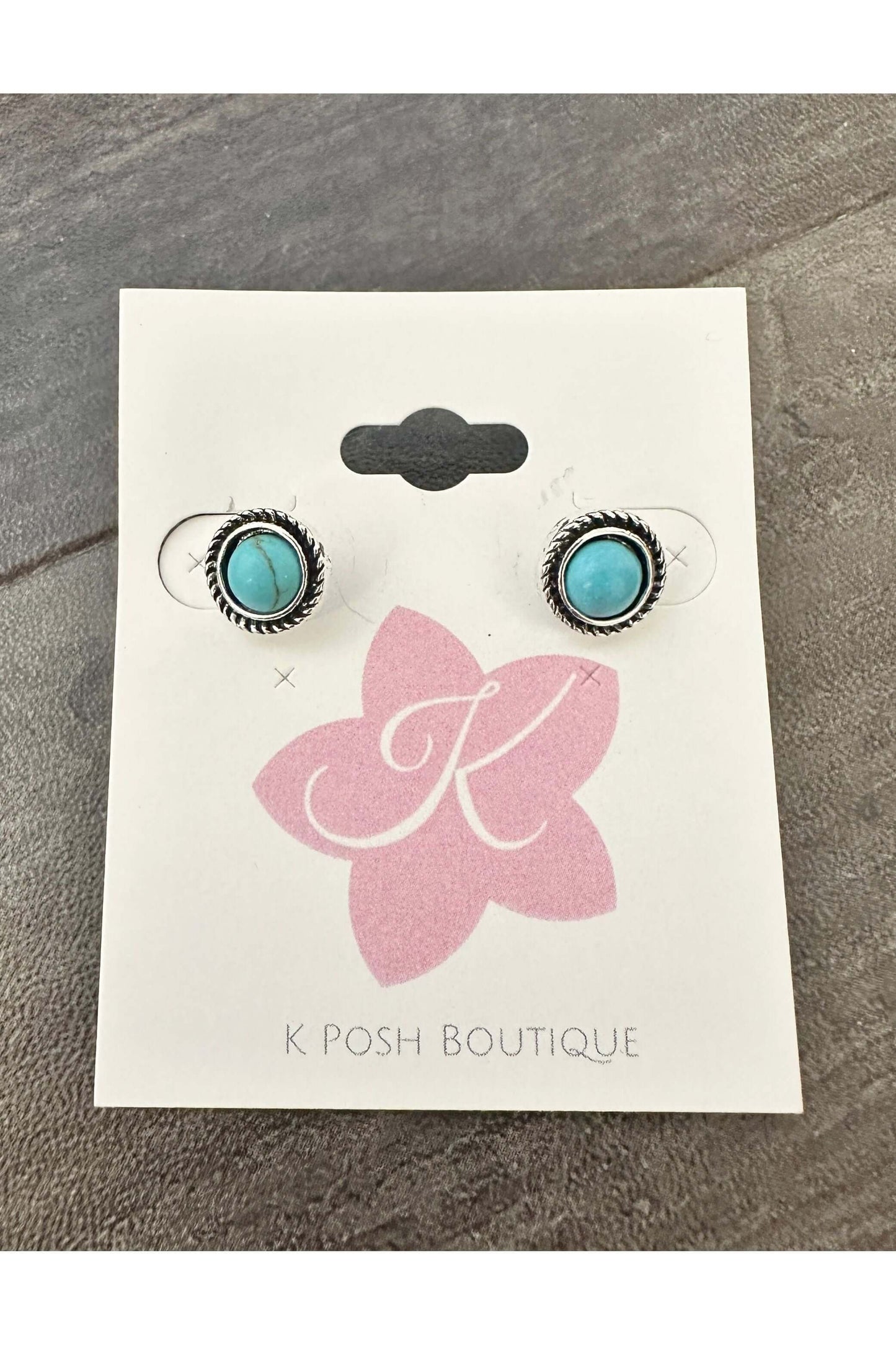 Turquoise Stud Earrings Silver Jewelry Accessories