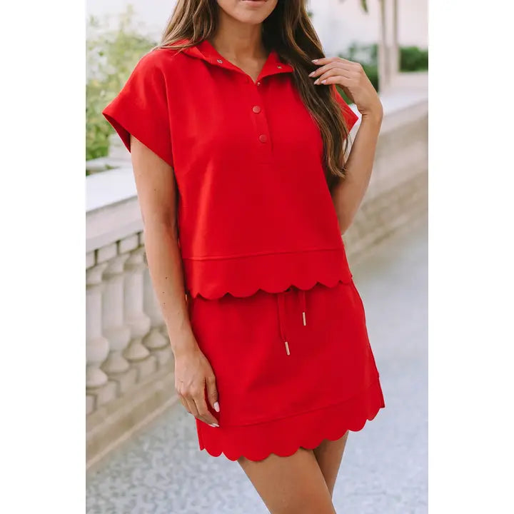 Red Scallop 2 Piece Set