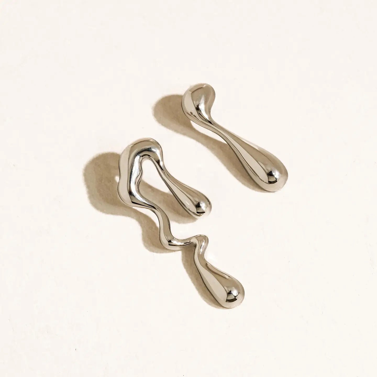 Melted Silver Earrings