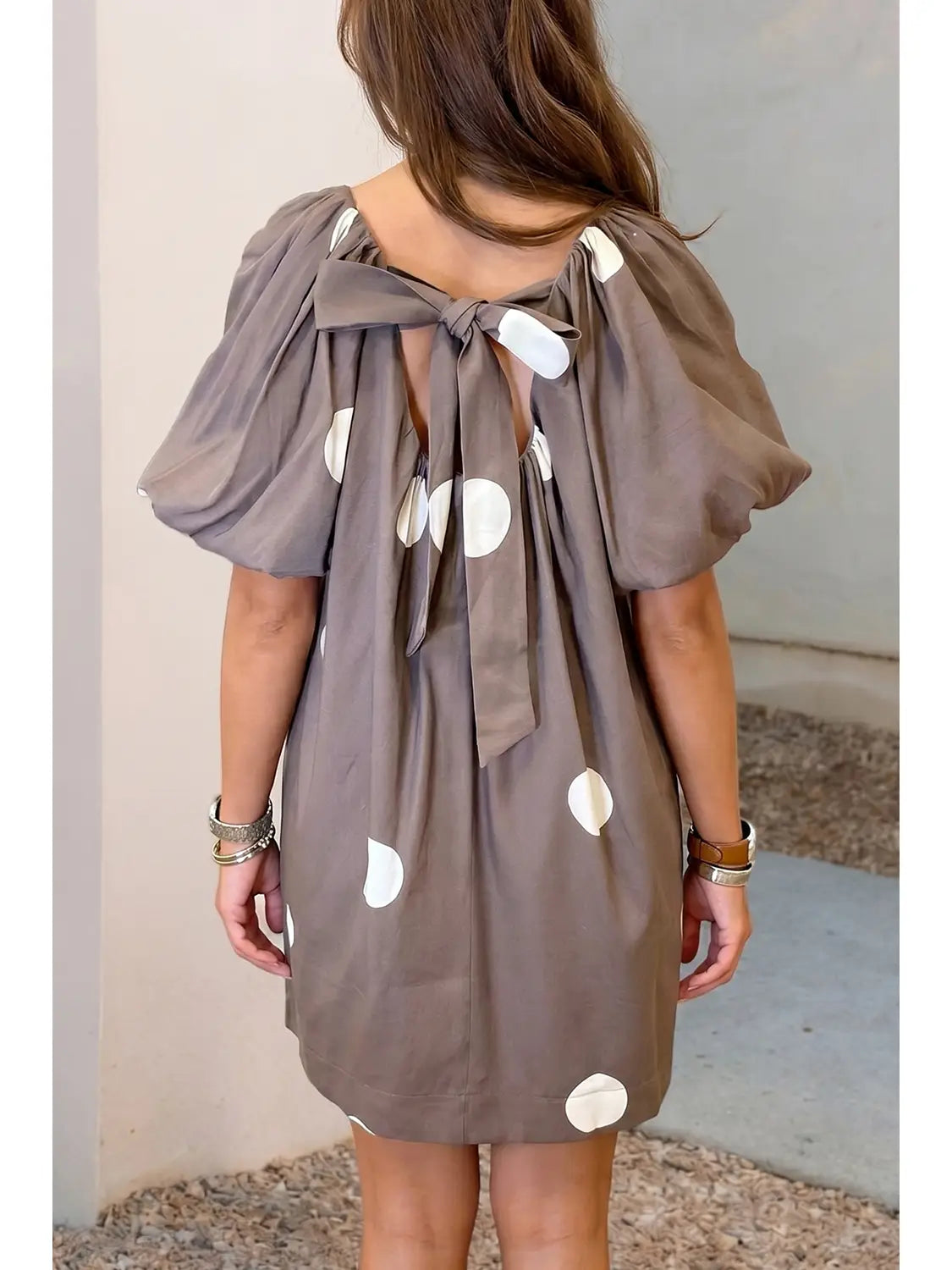 Polka Dot Knot Back Dress
