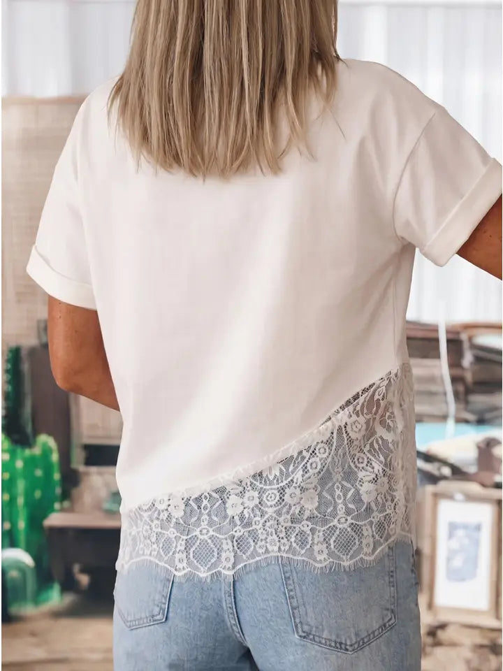 Asymmetric Lace Tee