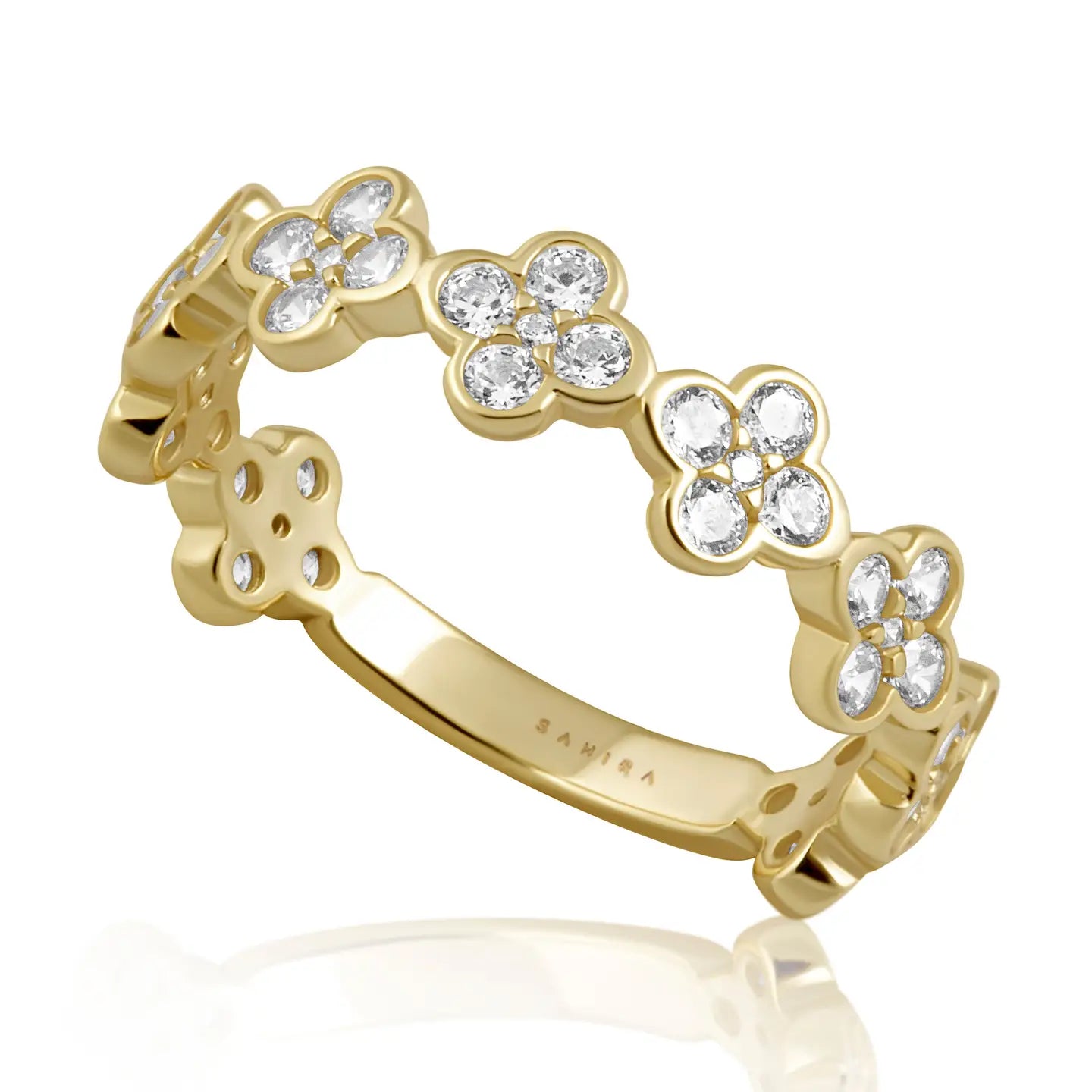 CZ Clover Ring