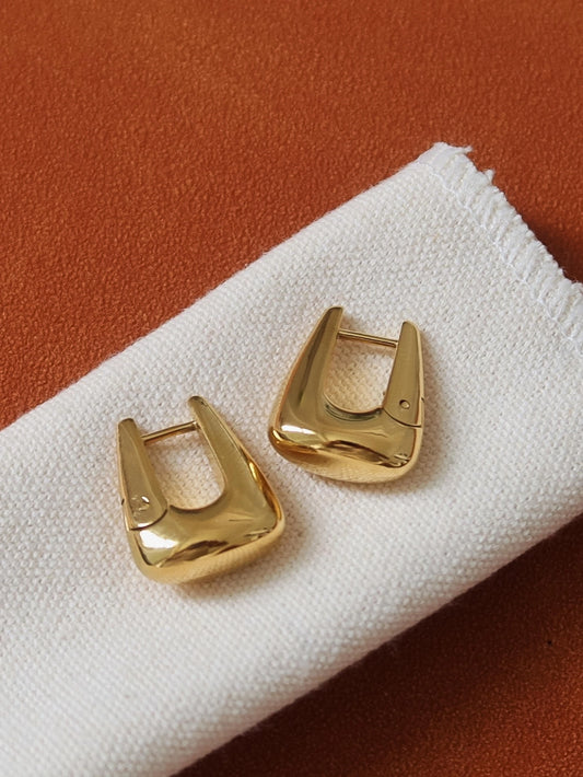Geometric Gold Hoops