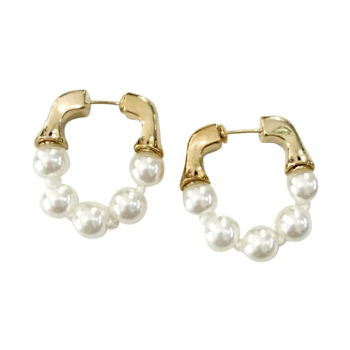 Pearl Beaded Hoop Earring