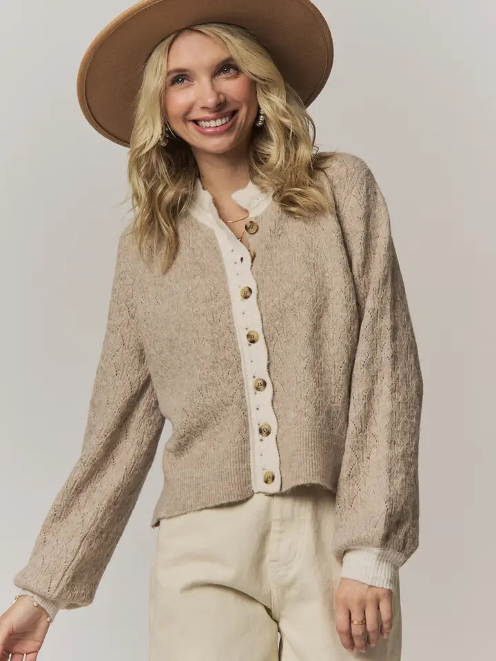 Scallop Trim Cardigan