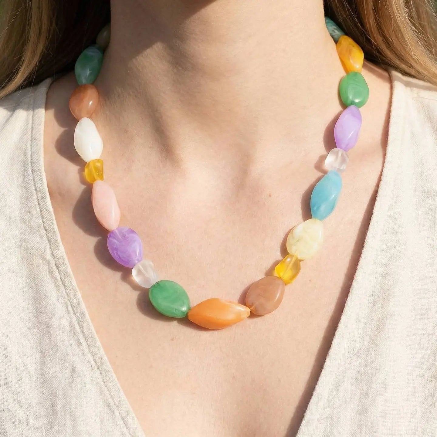 Chunky Color Beaded Necklace