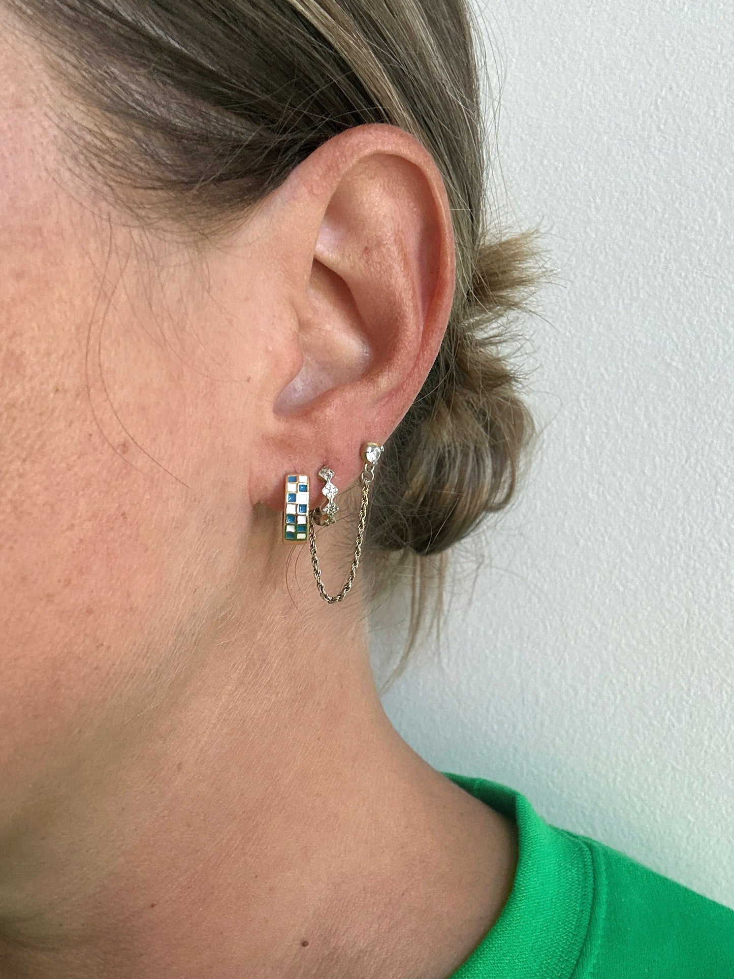 Blue White Checkered Huggie