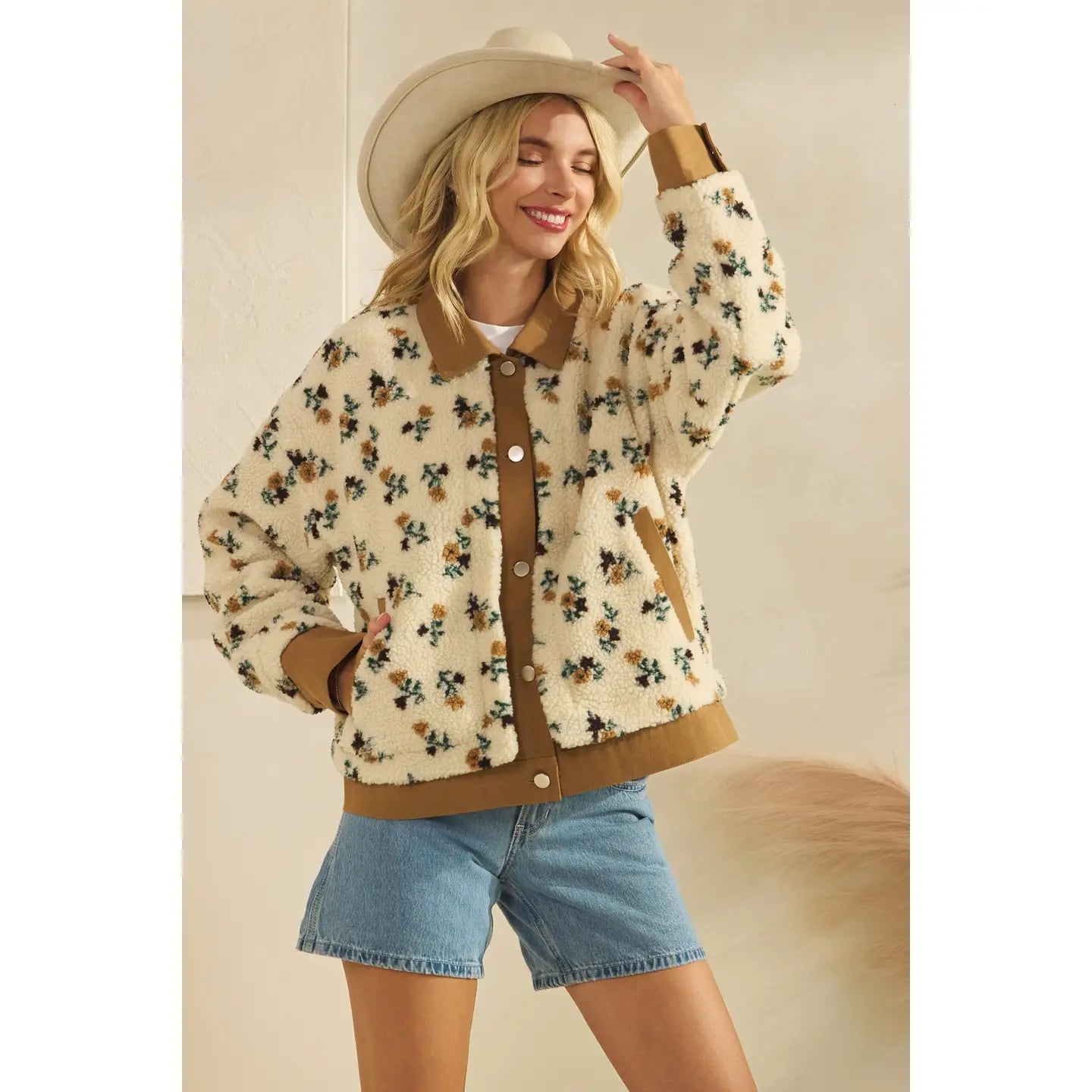 Flower Button Down Jacket