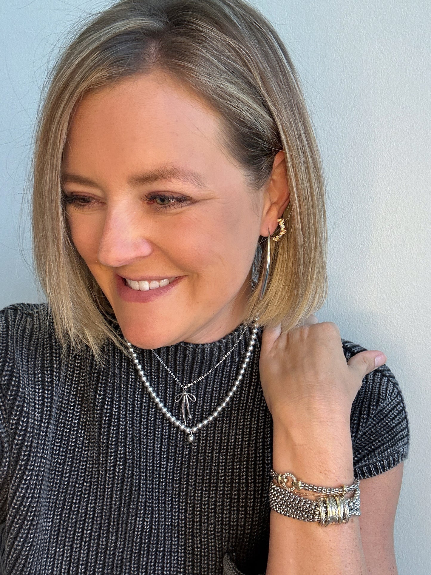 Silver Pearls Necklace