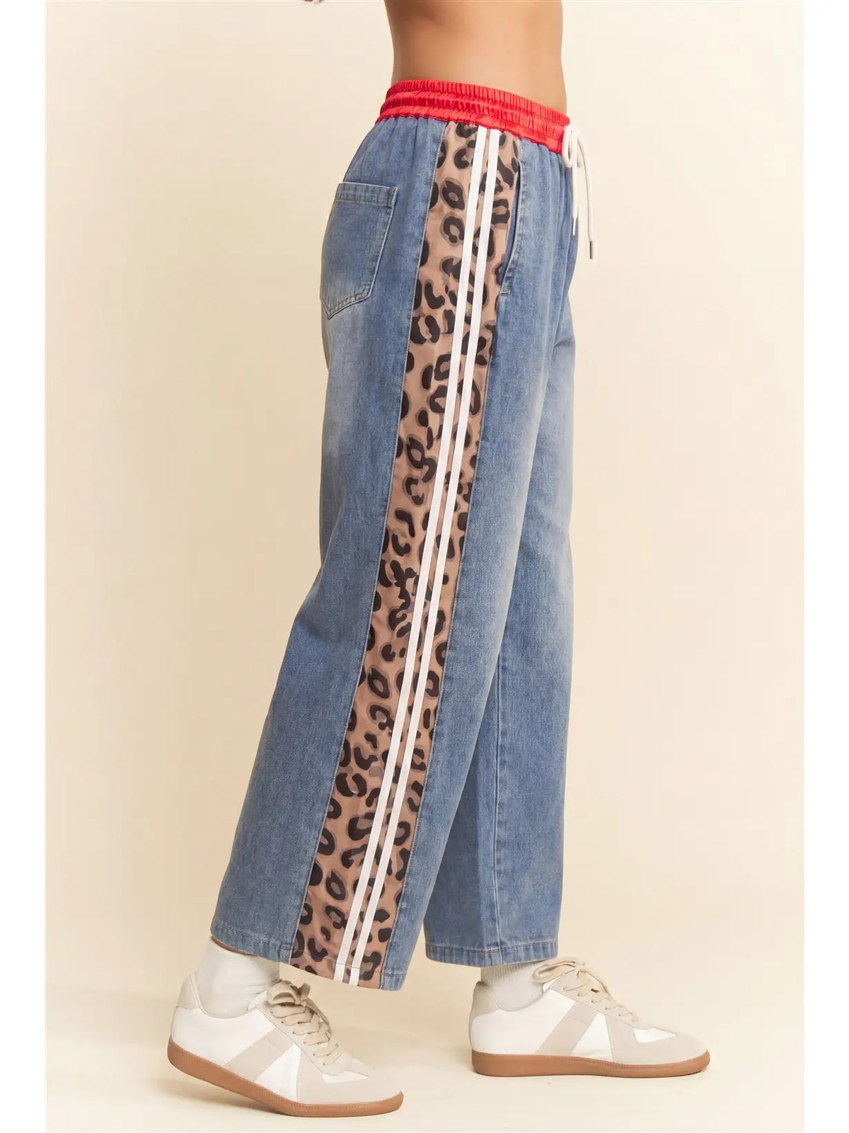 Leopard Side Stripe Jeans
