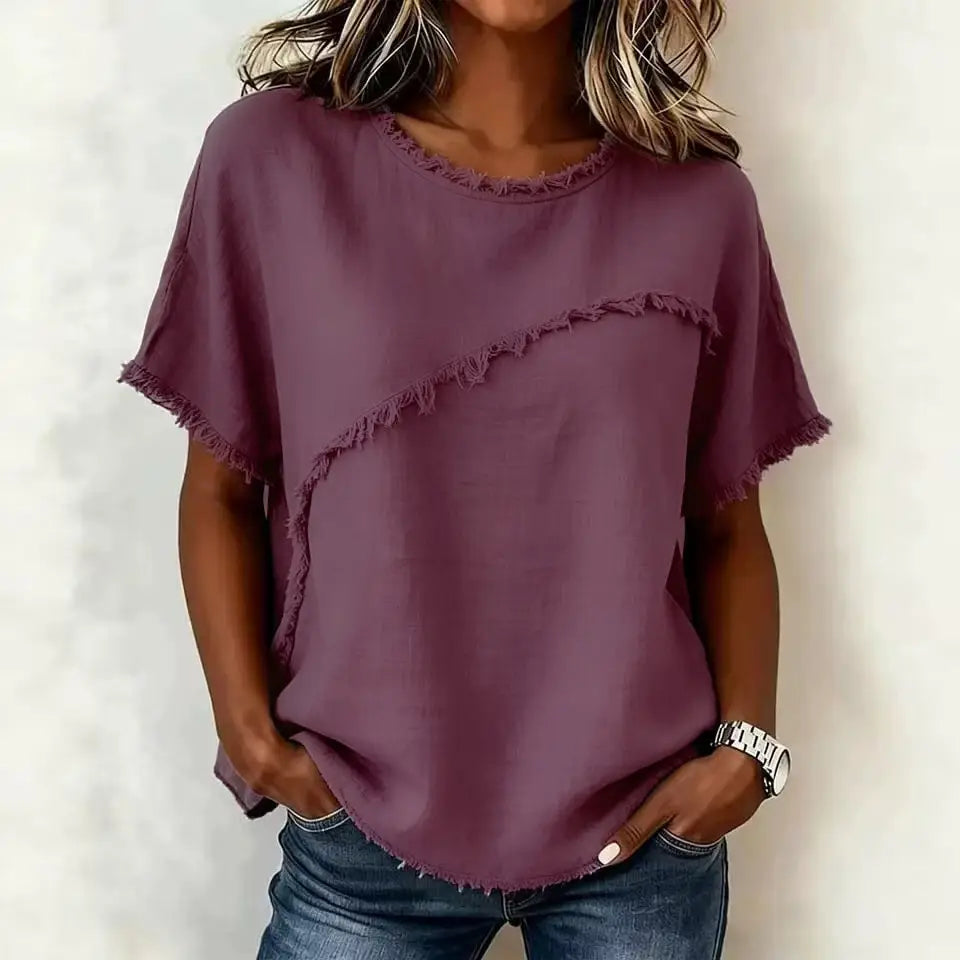 Purple Frayed Top