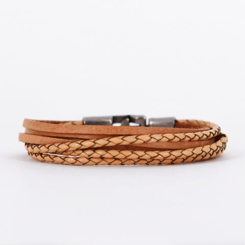 Leather Bracelet in Khaki