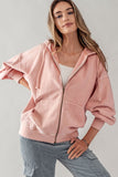 Oversized Vintage Hoodie Jacket in Pink
