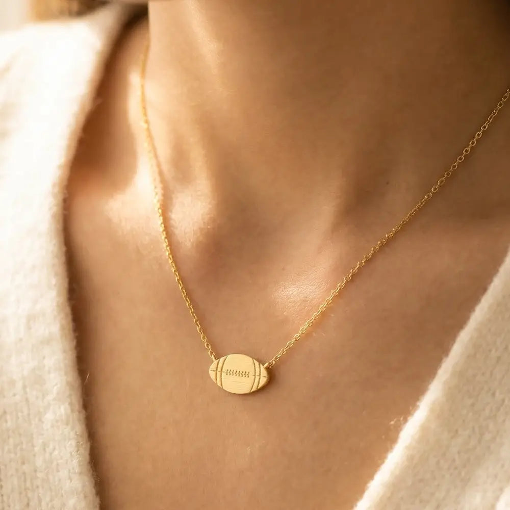 Gold Football Necklace