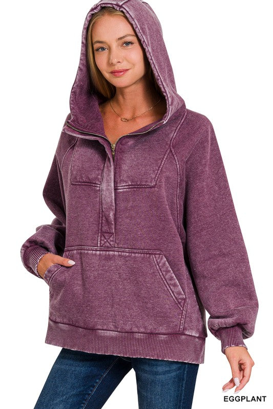 Grape Mist Acid Wash Hoodie
