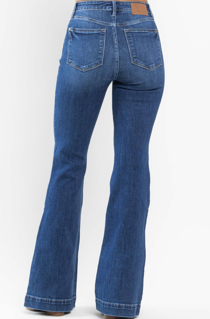 Blue jeans on a white background